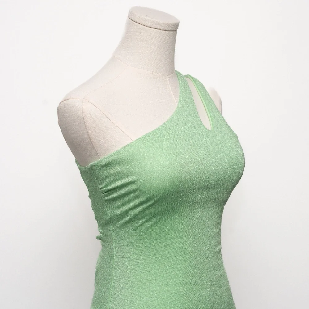 BECCA - Glimmer One-Shoulder One Piece Swimsuit in‎ Sparkling Lime Green